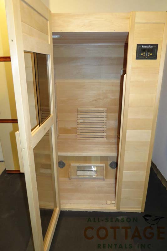 Infrared sauna is located in basement